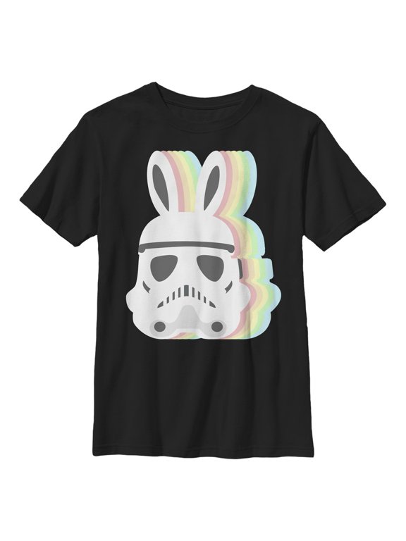 Boys' Husky Star Wars Easter Stormtrooper Pastel Easter Ears Graphic Tee Black Small