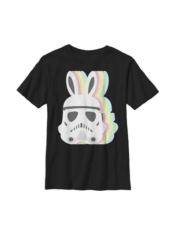 Boy's Star Wars Easter Stormtrooper Pastel Easter Ears Graphic Tee Black X Large