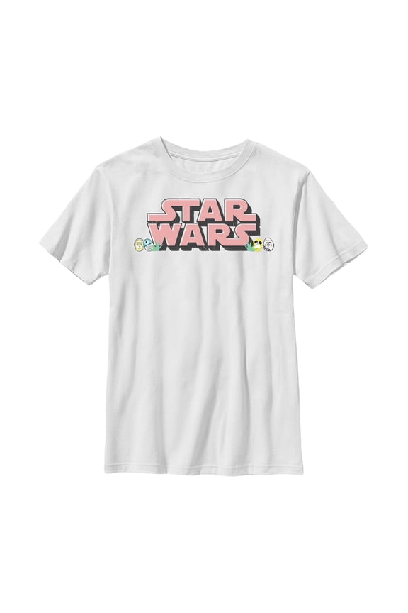 Boy's Star Wars Easter Themed Chest Logo Graphic Tee White Medium