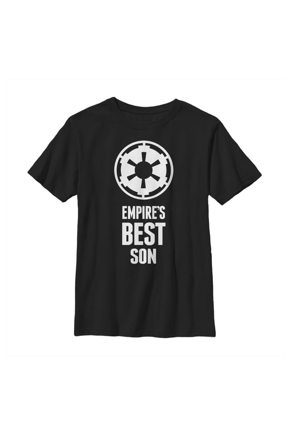 Boy's Star Wars Empire's Best Son Logo Graphic Tee Black Large