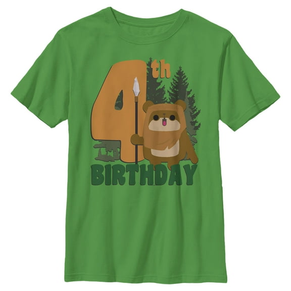 Boy's Star Wars Ewok 4th Birthday  Graphic T-Shirt