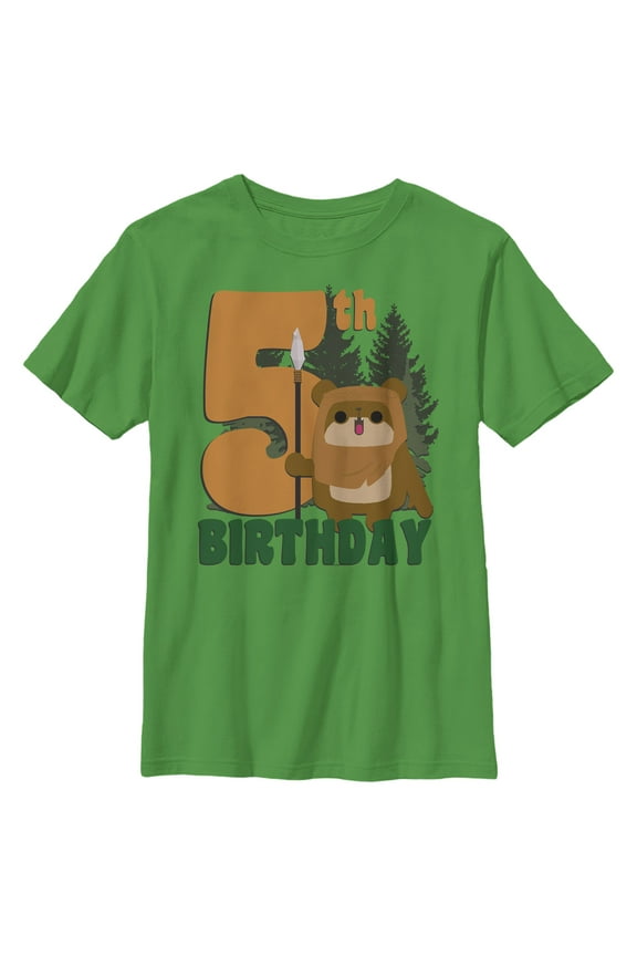 Boy's Star Wars Ewok 5th Birthday Graphic T-Shirt