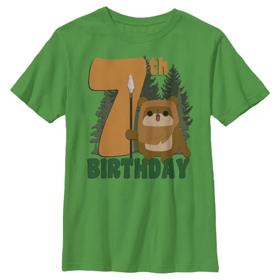 Boy's Star Wars Ewok 7th Birthday  Graphic T-Shirt