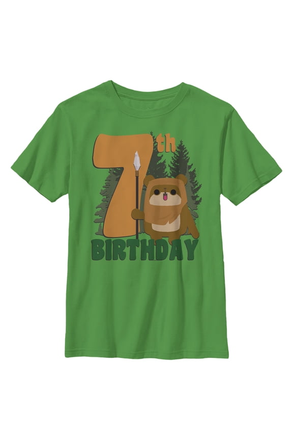 Boy's Star Wars Ewok 7th Birthday Graphic T-Shirt