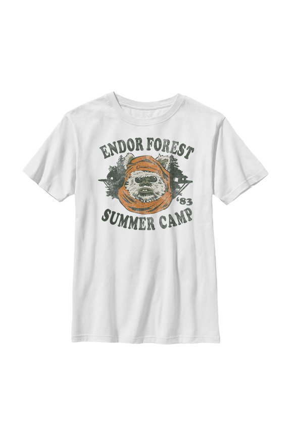 Boy's Star Wars Ewok Summer Camp Graphic Tee White Medium