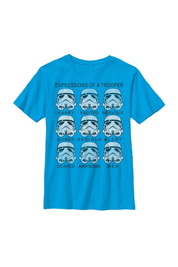 Boy's Star Wars Expressions of a Stormtrooper Graphic Tee Turquoise Large