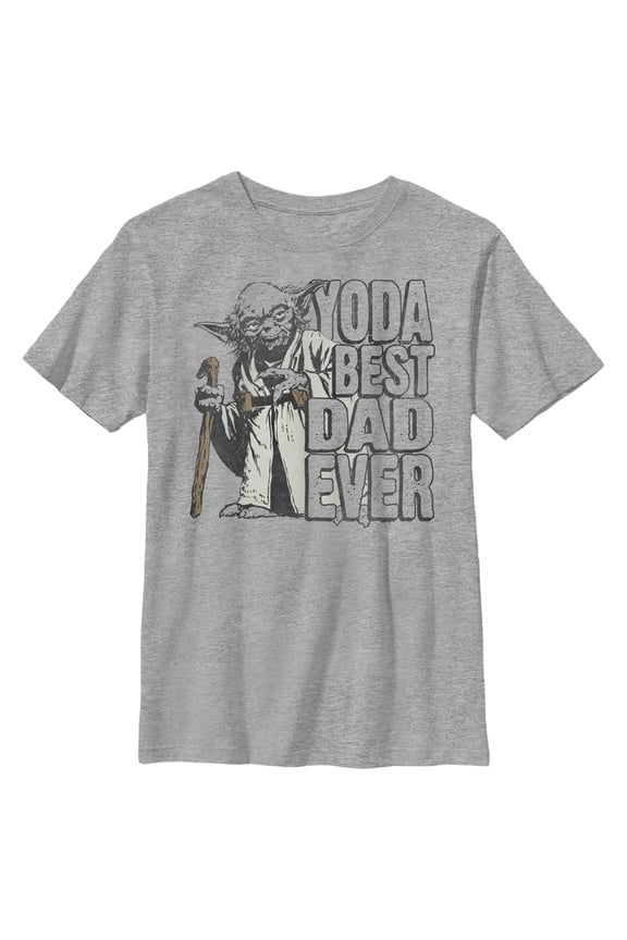 Boy's Star Wars Father's Day Yoda Best Graphic Tee Athletic Heather Large