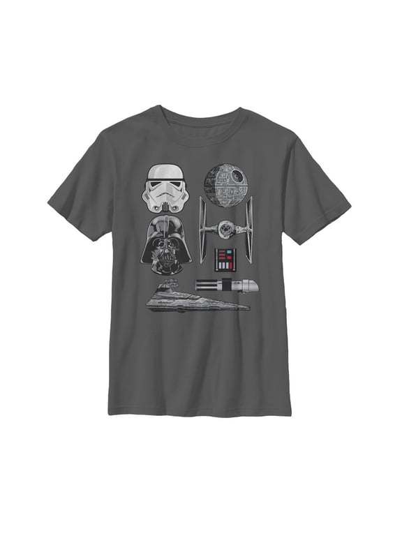 Boy's Star Wars Galactic Empire Essentials Graphic Tee Charcoal Small