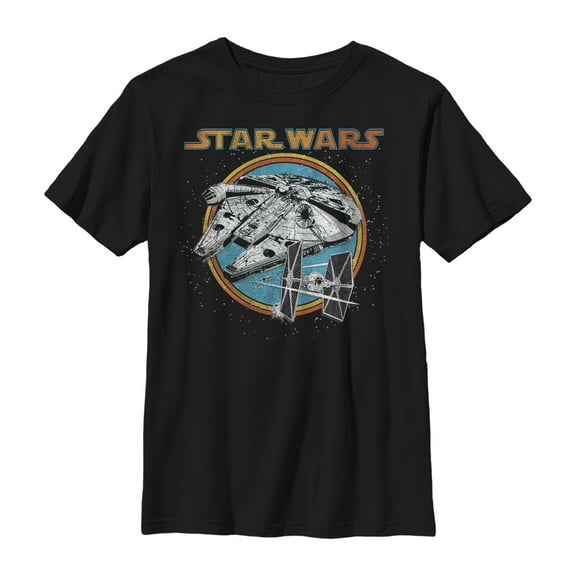 Boy's Star Wars Galactic Ship Journey  Graphic Tee Black X Small