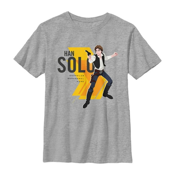 Boy's Star Wars Galaxy of Adventures Han Solo Smuggler  Graphic Tee Athletic Heather X Large