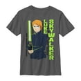 thumbnail image 1 of Boy's Star Wars Galaxy of Adventures Luke Skywalker Lightsaber  Graphic Tee Charcoal Large, 1 of 3