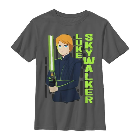 Boy's Star Wars Galaxy of Adventures Luke Skywalker Lightsaber  Graphic Tee Charcoal X Large