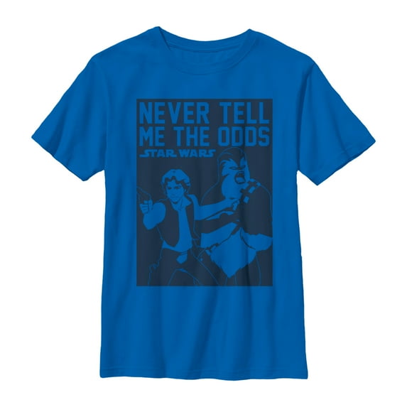 Boy's Star Wars Galaxy of Adventures Never Tell Odds Graphic Tee Royal Blue Medium