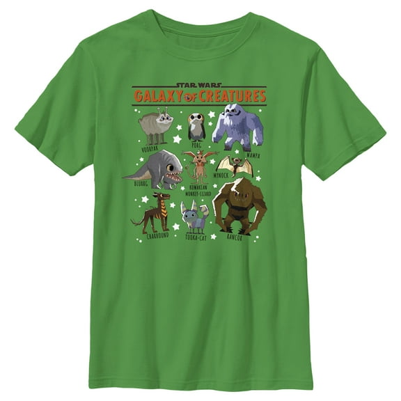Boy's Star Wars: Galaxy of Creatures Creature Poster  Graphic Tee Kelly Green Large