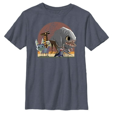 Boy's Star Wars: Galaxy of Creatures Galaxy Friends  Graphic Tee Navy Blue Heather Small