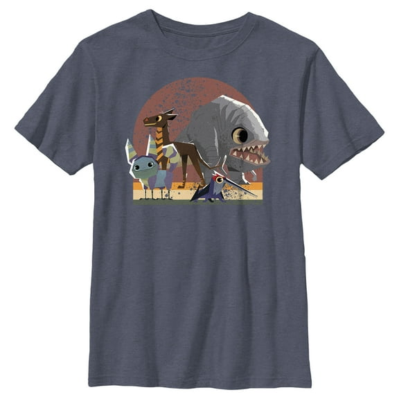 Boy's Star Wars: Galaxy of Creatures Galaxy Friends Graphic Tee Navy Blue Heather X Large