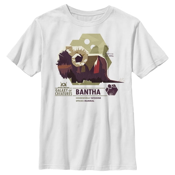Boy's Star Wars: Galaxy of Creatures The Bantha Graphic Tee White Medium