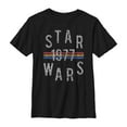 thumbnail image 1 of Boy's Star Wars Groovy Logo Stripes  Graphic Tee Black Small, 1 of 4