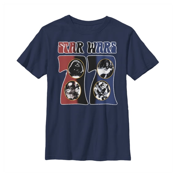 Boy's Star Wars Groovy Villains Graphic Tee Navy Blue Medium