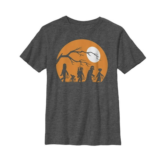 Boy's Star Wars Halloween Characters Trick or Treat Graphic Tee Charcoal Heather Medium