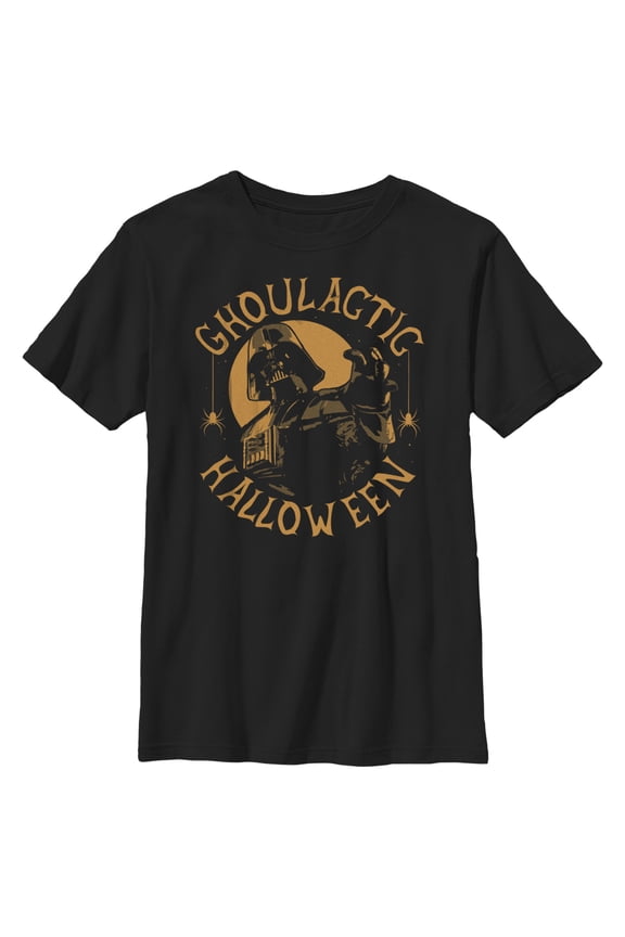 Boy's Star Wars Halloween Ghoulactic Darth Vader Graphic Tee Black Large