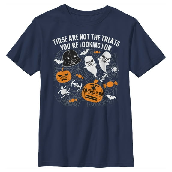 Boy's Star Wars Halloween Not the Treats Graphic Tee Navy Blue Small