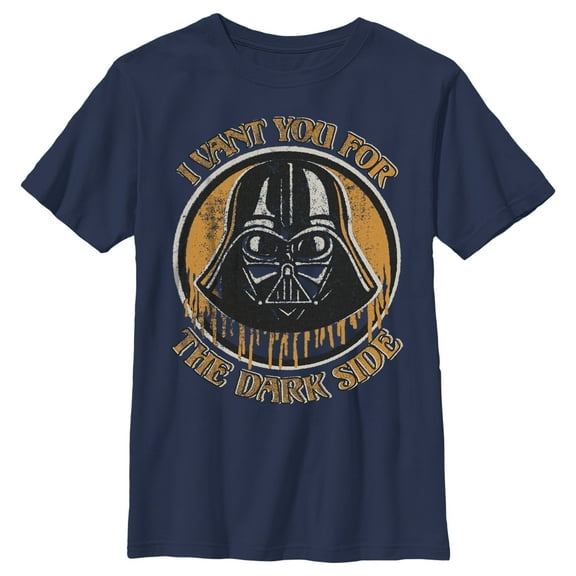 Boy's Star Wars Halloween Vant You Vader Graphic Tee Navy Blue Small