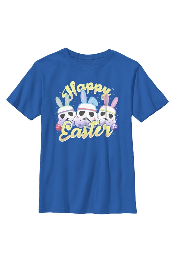 Boy's Star Wars Happy Easter Stormtroopers Graphic Tee Royal Blue Medium