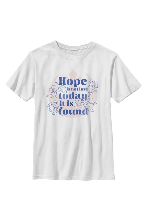 Boy's Star Wars Hope Is Not Lost Today It Is Found, Princess Leia Graphic Tee White Medium