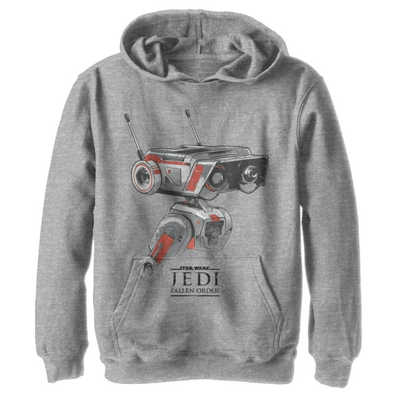 Boy's Star Wars Jedi: Fallen Order BD-1 Grunge  Pull Over Hoodie Athletic Heather Small