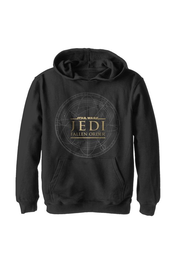 Boy's Star Wars Jedi: Fallen Order Celestial Map  Pull Over Hoodie Black Medium