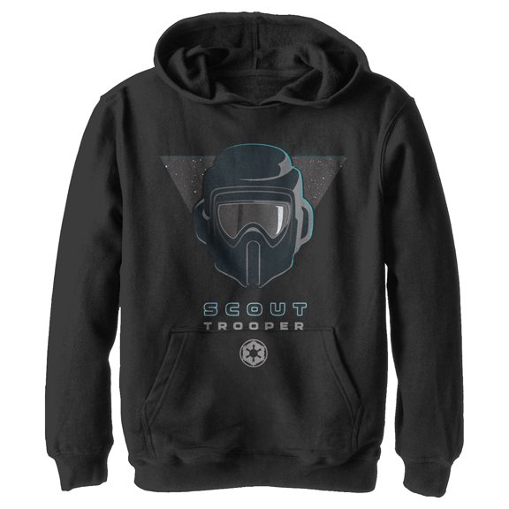 Boy's Star Wars Jedi: Fallen Order Scout Trooper Symbol Pull Over Hoodie Black X Large