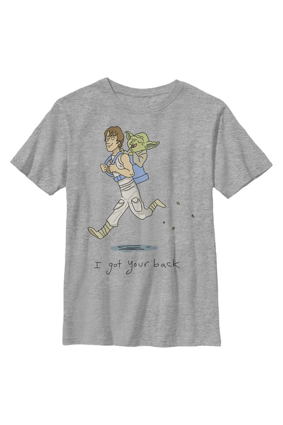 Boy's Star Wars Luke Skywalker & Yoda I Got Your Back Graphic Tee Athletic Heather Small