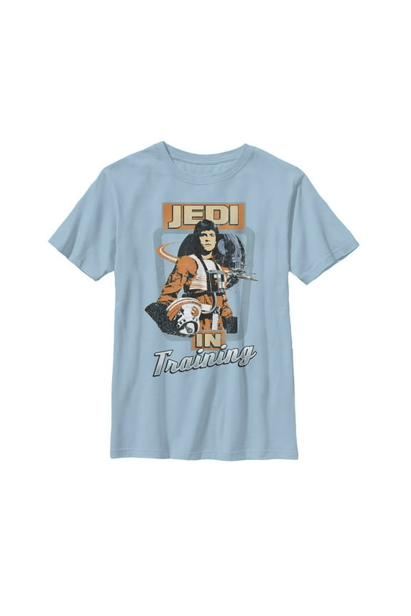 Boy's Star Wars Luke Skywalker in Training Graphic Tee Light Blue Small