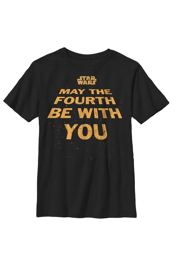 Boy's Star Wars May the Fourth Opening Crawl Graphic Tee Black Large