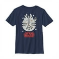 thumbnail image 1 of Boy's Star Wars Millennium Falcon Cartoon  Graphic Tee Navy Blue X Small, 1 of 3