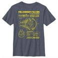 thumbnail image 1 of Boy's Star Wars Millennium Falcon Schematics  Graphic Tee Navy Blue Heather Large, 1 of 2