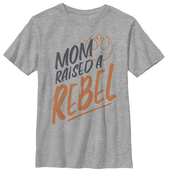 Boy's Star Wars Mother's Day Mom Raised a Rebel Graphic Tee Athletic Heather Medium