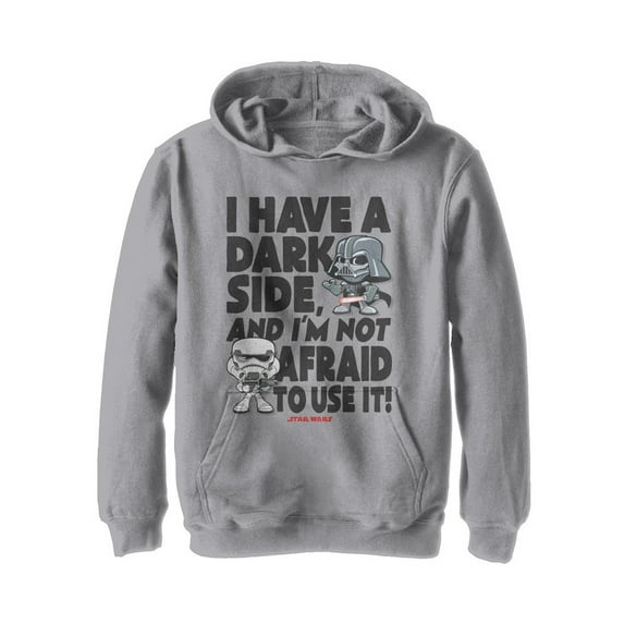 Boy's Star Wars Not Afraid to Use Dark Side Pull Over Hoodie Athletic Heather Medium