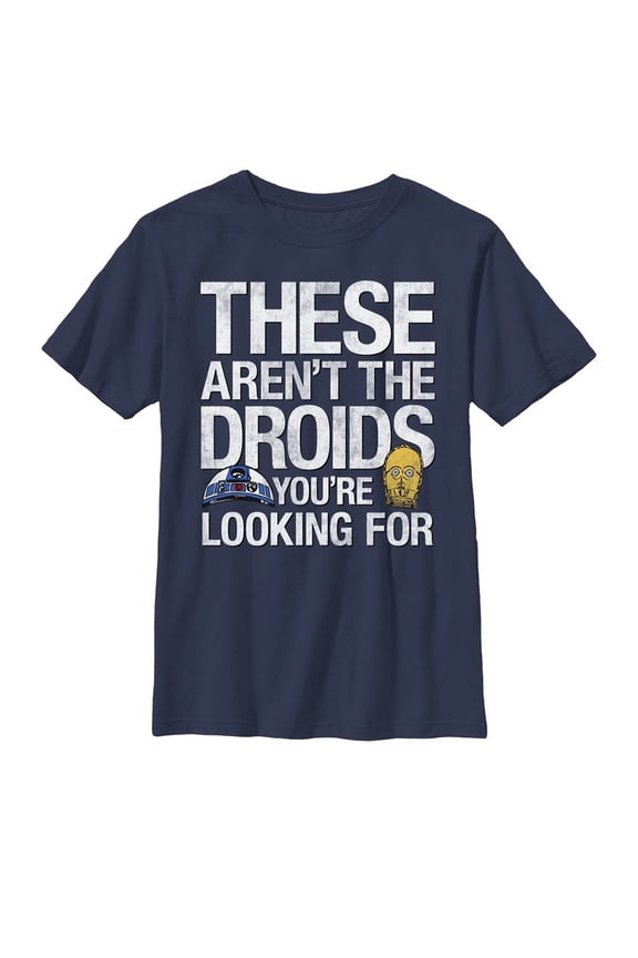 Boy's Star Wars Not Droids Looking For Graphic Tee Navy Blue Medium