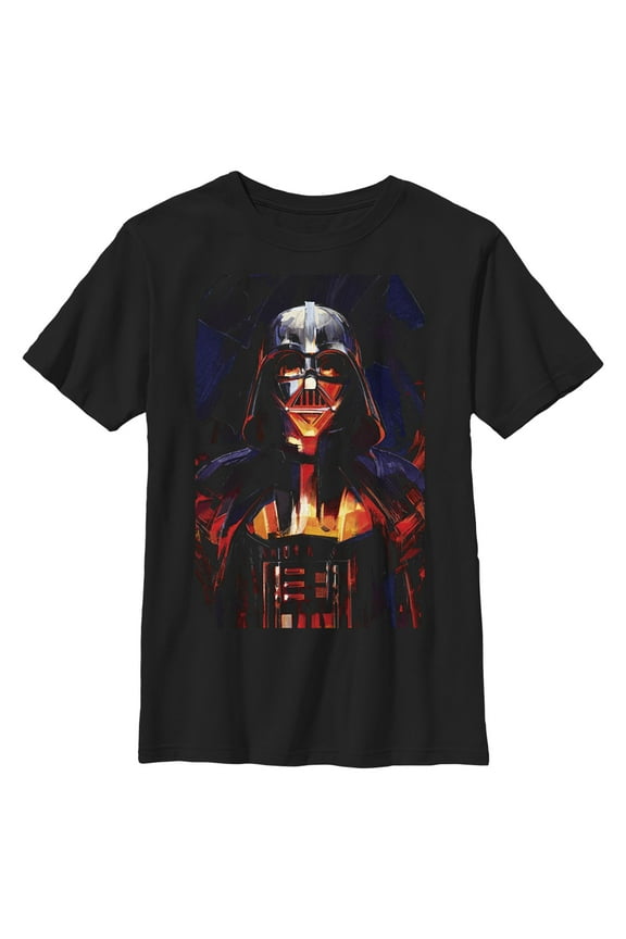 Boy's Star Wars: Obi-Wan Kenobi Darth Vader Menacing Glow Graphic Tee Black Medium