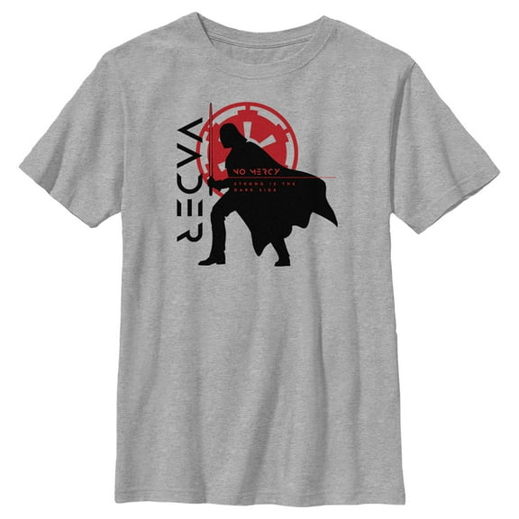 Boy's Star Wars: Obi-Wan Kenobi Darth Vader No Mercy Silhouette Graphic Tee Athletic Heather Large