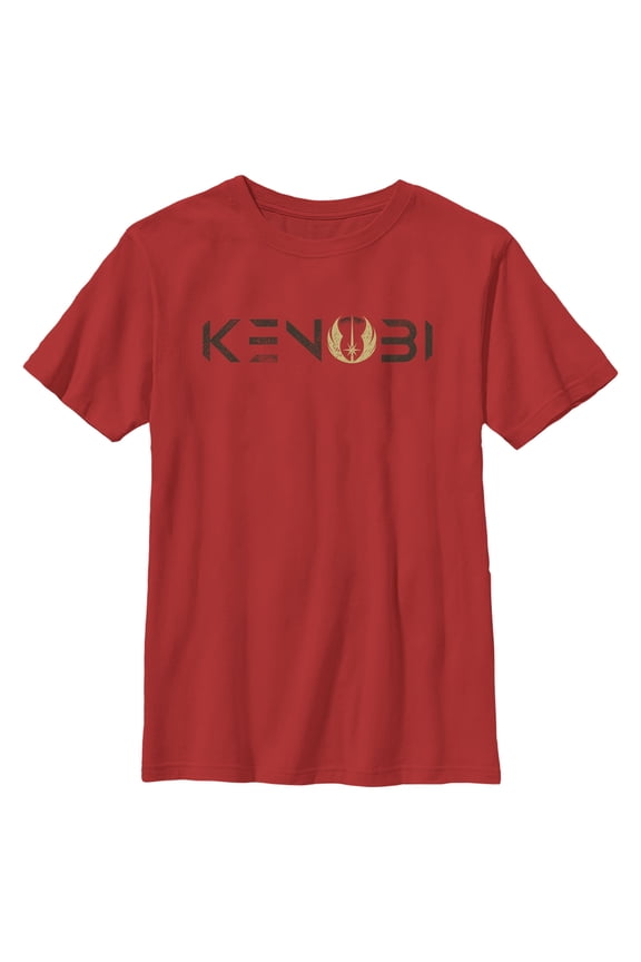 Boy's Star Wars: Obi-Wan Kenobi Jedi Kenobi Logo Graphic Tee Red Medium