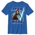 thumbnail image 1 of Boy's Star Wars: Obi-Wan Kenobi Jedi Lightsaber with Brushstroke Kenobi  Graphic Tee Royal Blue Small, 1 of 5