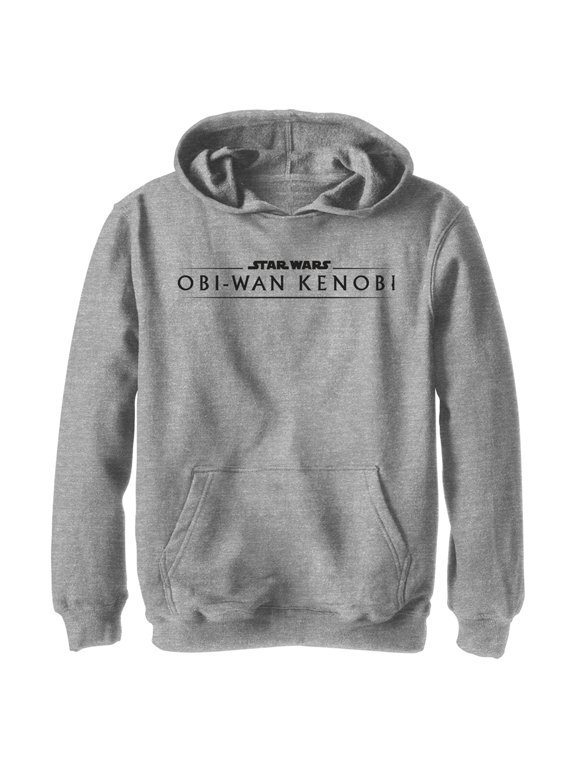 Boy's Star Wars: Obi-Wan Kenobi Original Series Logo Pull Over Hoodie Athletic Heather Medium