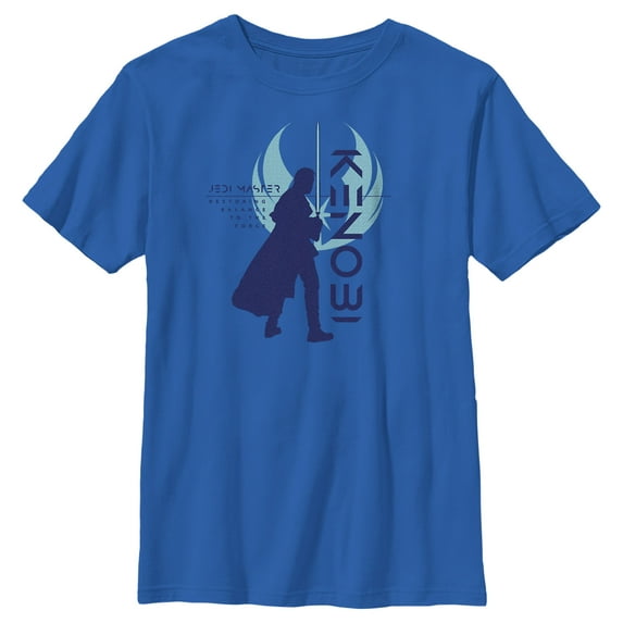 Boy's Star Wars: Obi-Wan Kenobi Restoring Balance Kenobi Silhouette Graphic Tee Royal Blue Small
