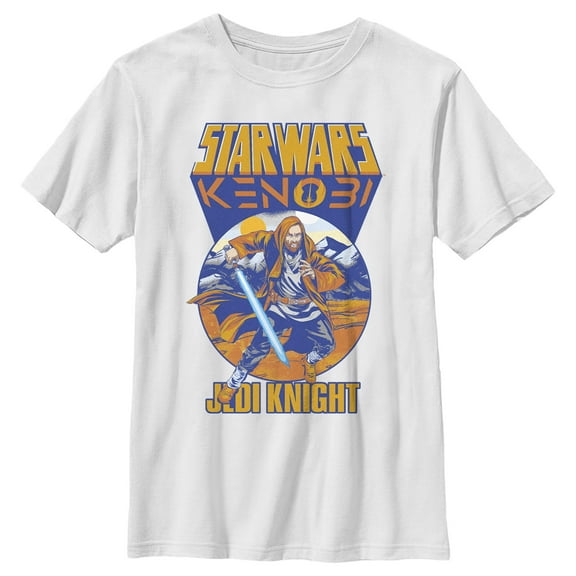 Boy's Star Wars: Obi-Wan Kenobi Retro Jedi Knight  Graphic Tee White Large