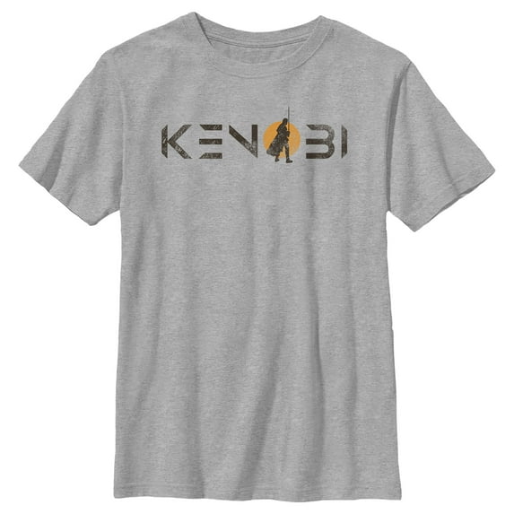 Boy's Star Wars: Obi-Wan Kenobi Vintage Silhouette Kenobi Sunset Graphic Tee Athletic Heather Large