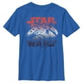 thumbnail image 1 of Boy's Star Wars Patriotic Vintage Millennium Falcon  Graphic Tee Royal Blue X Large, 1 of 5