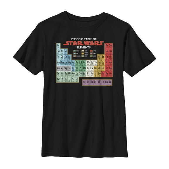 Boy's Star Wars Periodic Table of Elements  Graphic Tee Black Small